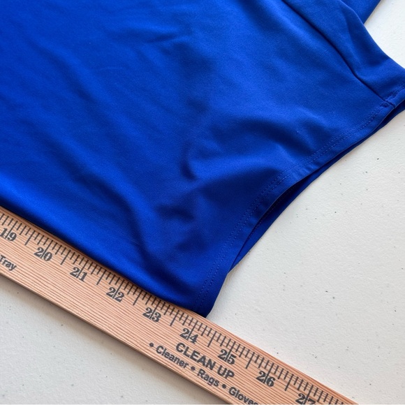 Cato Women’s 18/20W Royal Blue Tunic Top Side Slit Short Sleeve Casual Boss Lady - Picture 6 of 8